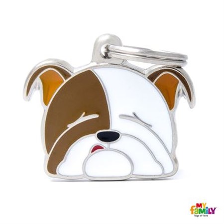 medaglietta incisa my family cane bulldog inglese