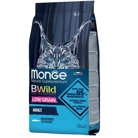 monge bwild low grain adult acciughe 1 5 kg per gatti