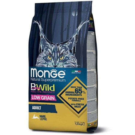 monge bwild low grain adult lepre 1 5 kg per gatti