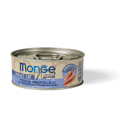 monge cat delicate superpremium 80 gr pollo con omelette e acciughine per gatti