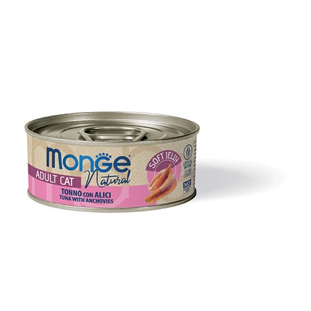 Monge Cat Jelly superpremium 80 gr Pezzi di Tonno Con Alici in Gelatina Per Gatti in Gatti