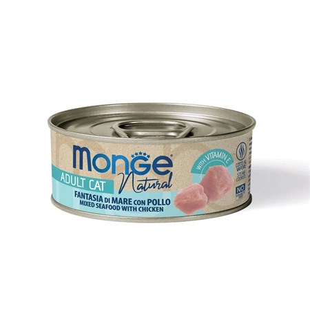 Monge Cat Natural Superpremium 80 gr Fantasia di mare con Pollo Per Gatti in Gatti