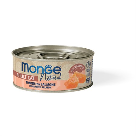 monge cat natural superpremium 80 gr tonno a pinne gialle con salmone per gatti