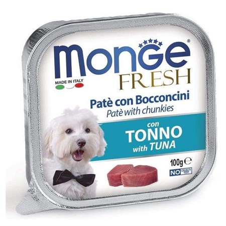monge dog fresh pate con bocconcini di tonno 100 gr vaschetta per cani