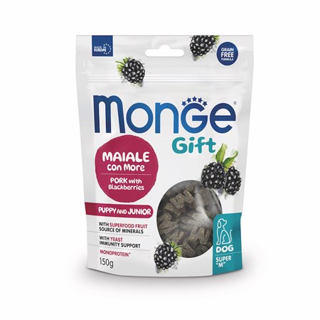 monge gift super m training anatra banana 150 gr snack per cani