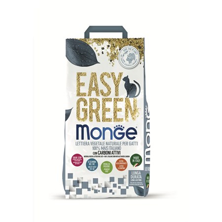 monge lettiera agglomerante vegetale easy green con carboni attivi 10 lt 3 8 kg