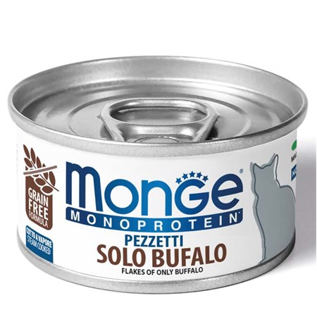 monge monoproteico sfilaccetti solo bufalo 80 gr lattina per gatti