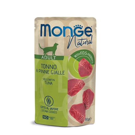 monge natural superpremium 80 gr tonno a pinne gialle bustina per gatti