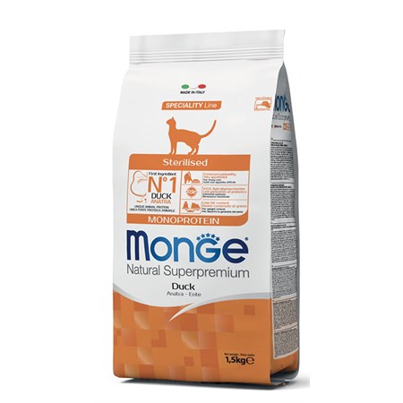 monge natural superpremium sterilised anatra monoproteico 10 kg danneggiato