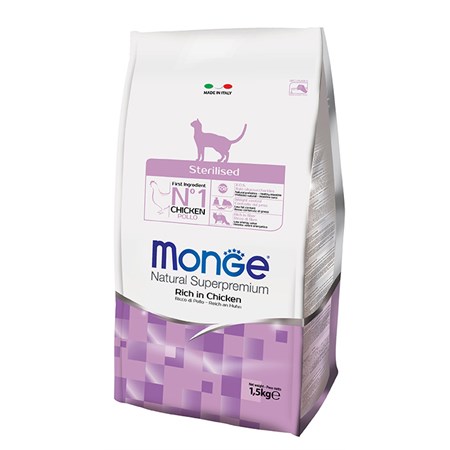 monge natural superpremium sterilised pollo 400 gr per gatti
