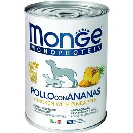 monge pollo riso e ananas monoproteico 400 gr umido per cani