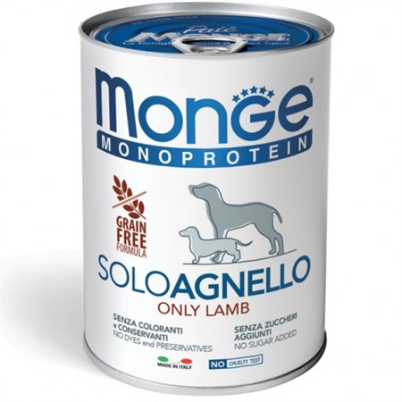 monge solo agnello monoproteico 400 gr umido per cani