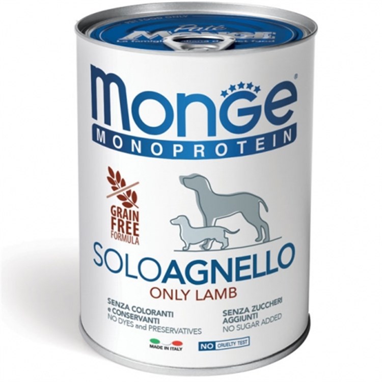 Monge Solo Agnello Monoproteico 400 gr Umido per Cani