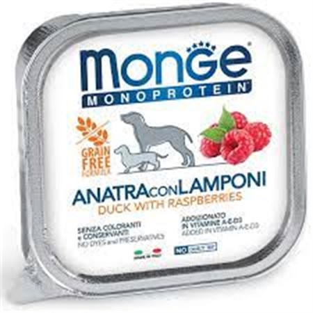 monge solo anatra e lampone monoproteico 150 gr umido per cani