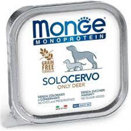 monge solo cervo monoproteico 150 gr umido per cani