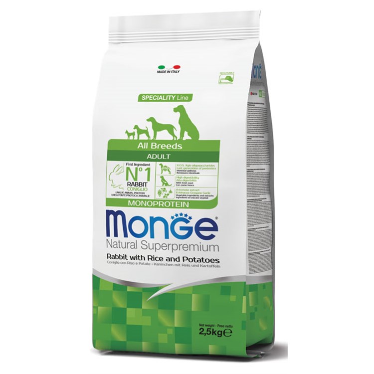 Monge Superpremium Adult All Breed Coniglio Riso Patate 12 kg Can