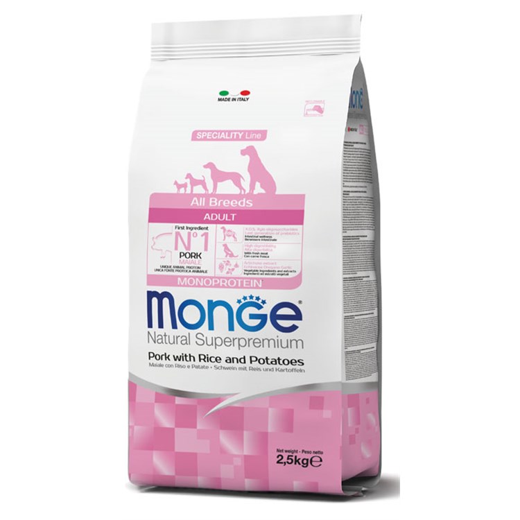 Monge Superpremium Adult All Breeds Maiale 2,5 kg Cane