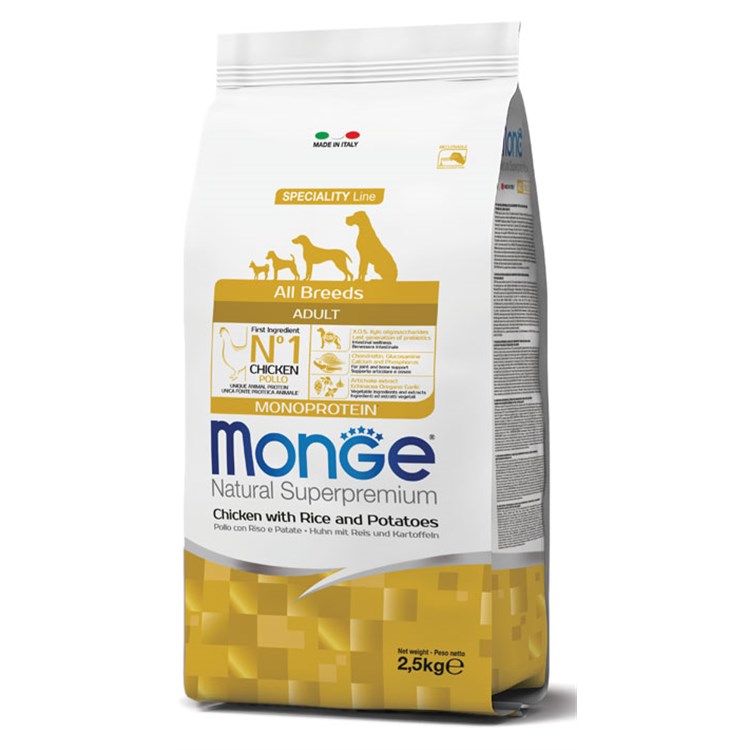 Monge Superpremium Adult All Breeds Pollo Riso Patate 12 kg Cane