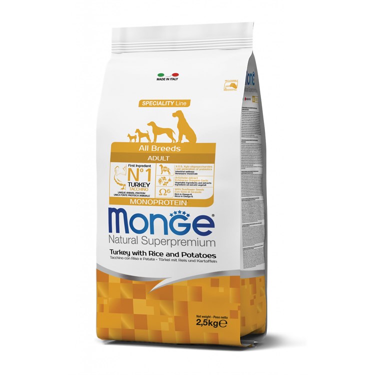 Monge Superpremium All Breeds Adult Monoproteico Tacchino Riso 12 kg DANNEGGIATO