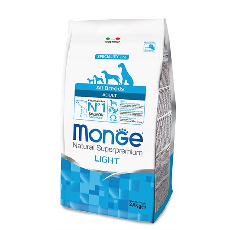 monge superpremium all breeds light salmone riso 2 5 kg per cani