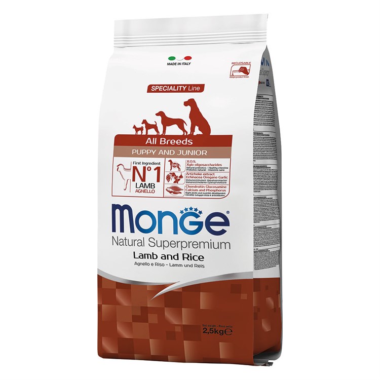 Monge Superpremium All Breeds Puppy Agnello e Riso 12 kg Cane DANNEGGIATO