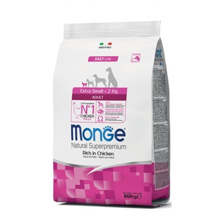 monge superpremium extra small adult pollo 800 gr per cane