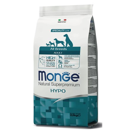 monge superpremium hypoallergenic salmone tonno 12 kg cane
