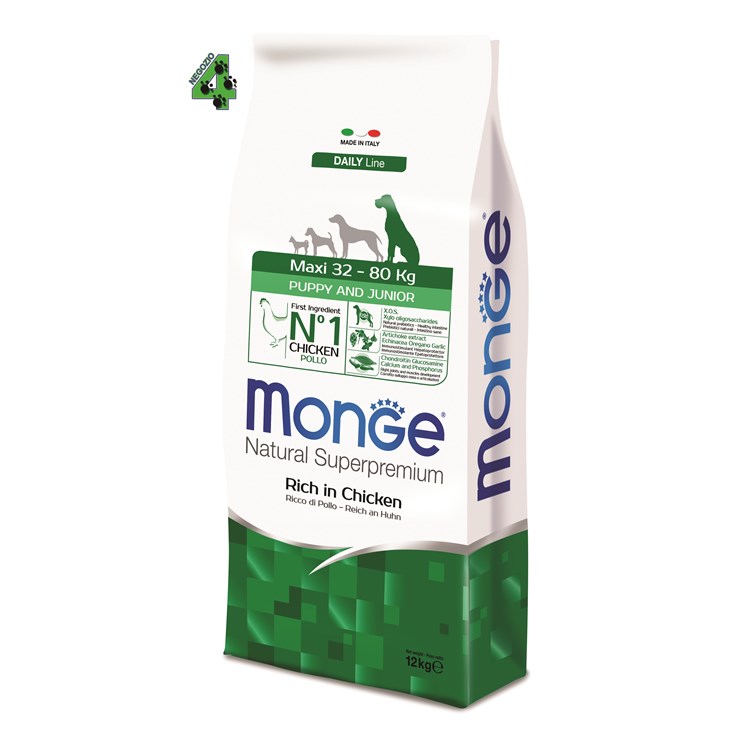 Monge Superpremium Maxi Junior Puppy Cane 12 kg Pollo DANNEGGIATO