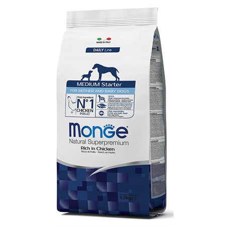 monge superpremium medium starter ricco di pollo 1 5 kg per cane