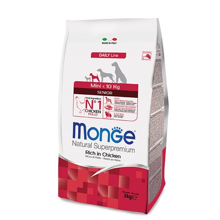 monge superpremium mini senior pollo 3 kg per cane