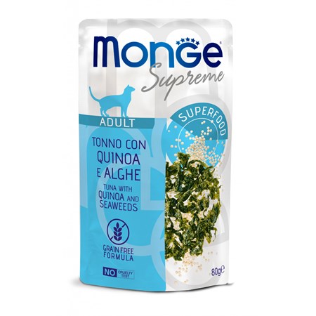 monge supreme adult tonno quinoa alghe 80 gr bustina gatto