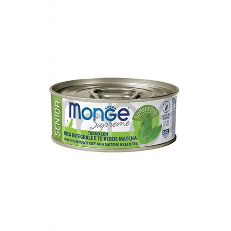 monge supreme senior tonno riso integrale te verde matcha 80 gr scatoletta gatti