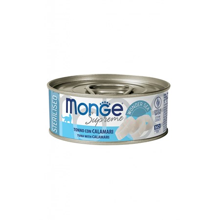 monge supreme sterilised tonno calamari 80 gr scatoletta gatti