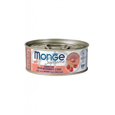 monge supreme sterilised tonno riso integrale goji 80 gr scatoletta gatti