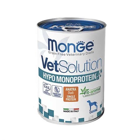 monge vetsolution hypo monoprotein anatra 400 gr lattina cani