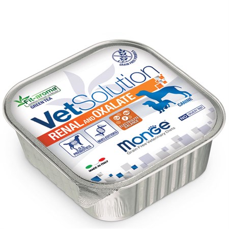 monge vetsolution renal and oxalate 150 gr vaschetta umido per cani