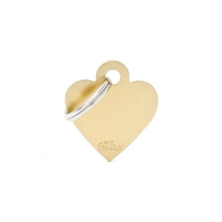 my family medaglietta incisa basic chrome cuore piccolo dorato