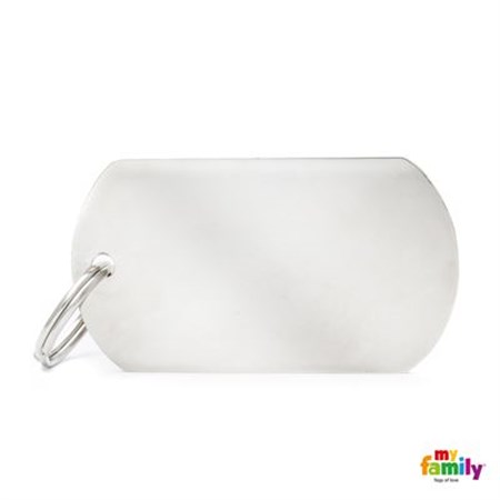 my family medaglietta incisa basic chrome military grande argentata