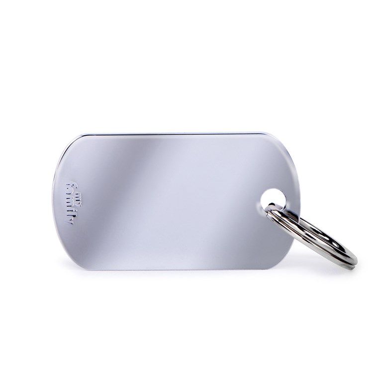 My Family Medaglietta Incisa Basic Chrome Military Piccola Argentata