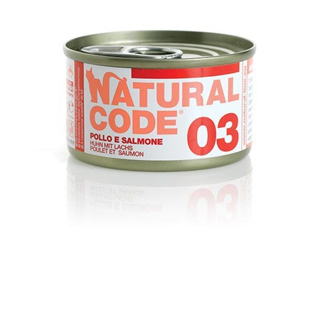 natural code 03 pollo e salmone 85 gr per gatti