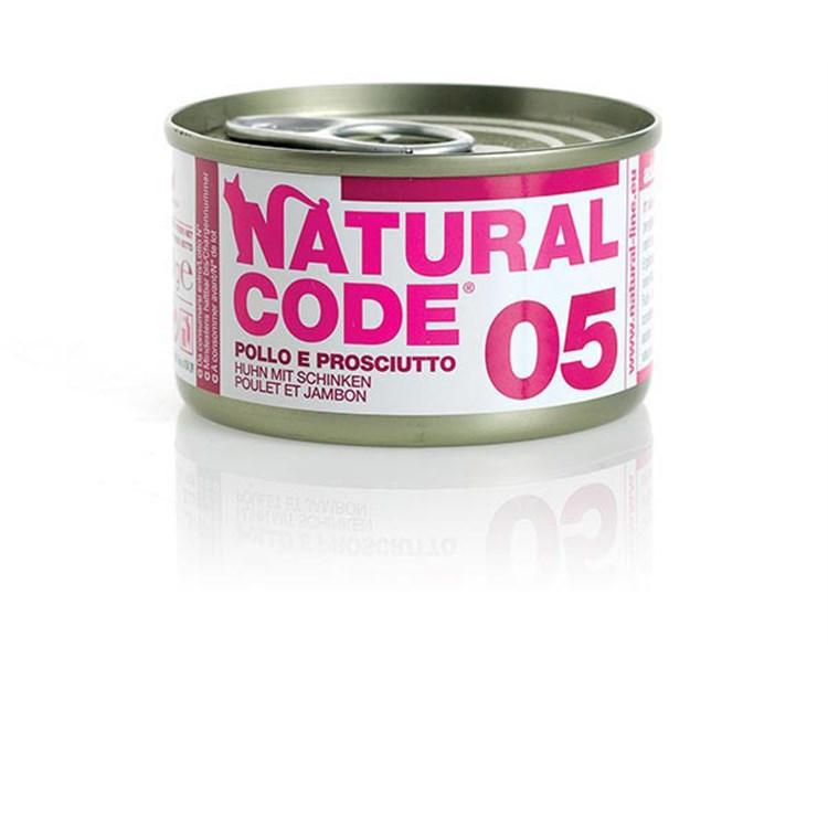 Natural Code 05 Pollo e Prosciutto 85 gr Per Gatti