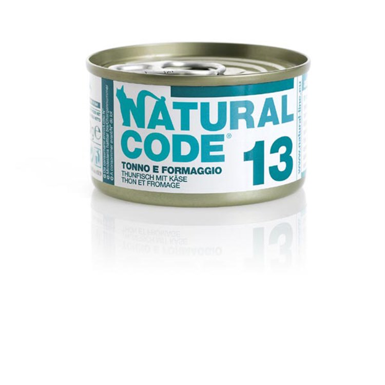 Natural Code 13 Tonno e Formaggio 85 gr Per Gatti