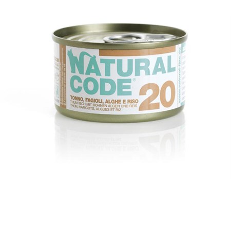natural code 20 tonno fagioli alghe e riso 85 gr per gatti