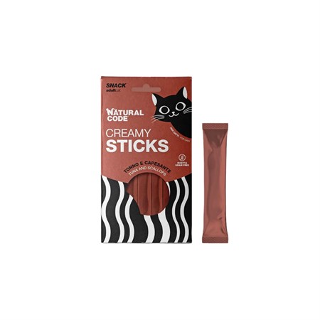 natural code creamy stick e capesante 4 x 14 gr snack per gatti