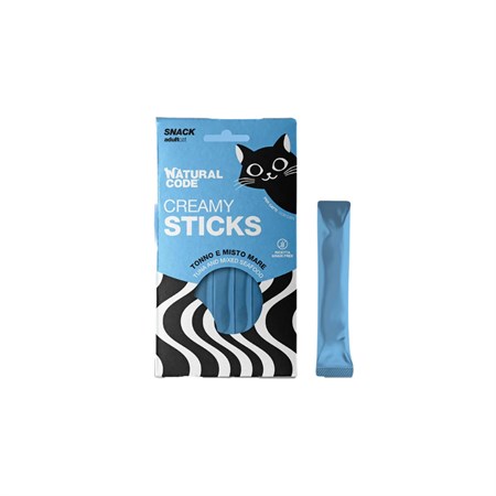 natural code creamy stick tonno misto mare 4 x 14 gr snack per gatti