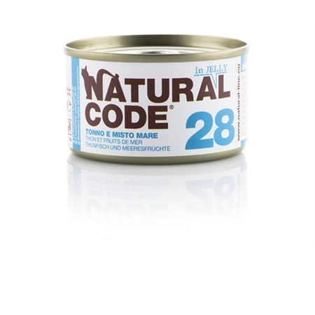 natural code jelly 28 tonno e misto mare 85 gr per gatti