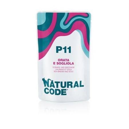 natural code p11 orata e sogliola 70 gr per gatti
