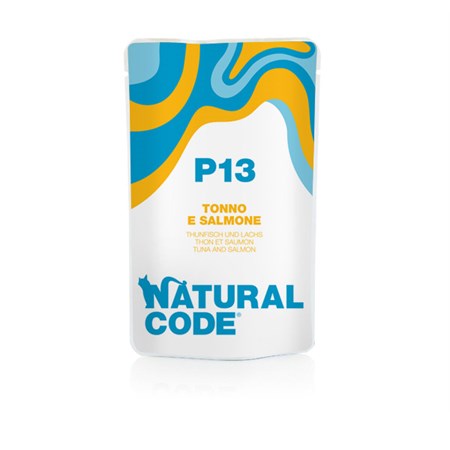 natural code p13 tonno e salmone 70 gr bustina per gatti