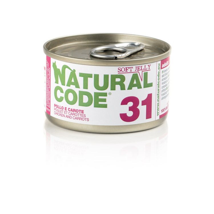 Natural Code Jelly 31 Pollo Amaranto e Carote 85 gr Per Gatti