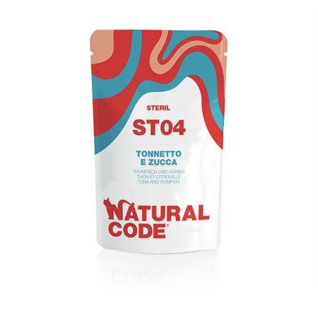 natural code st04 sterilised tonnetto e zucca 70 gr bustina per gatti